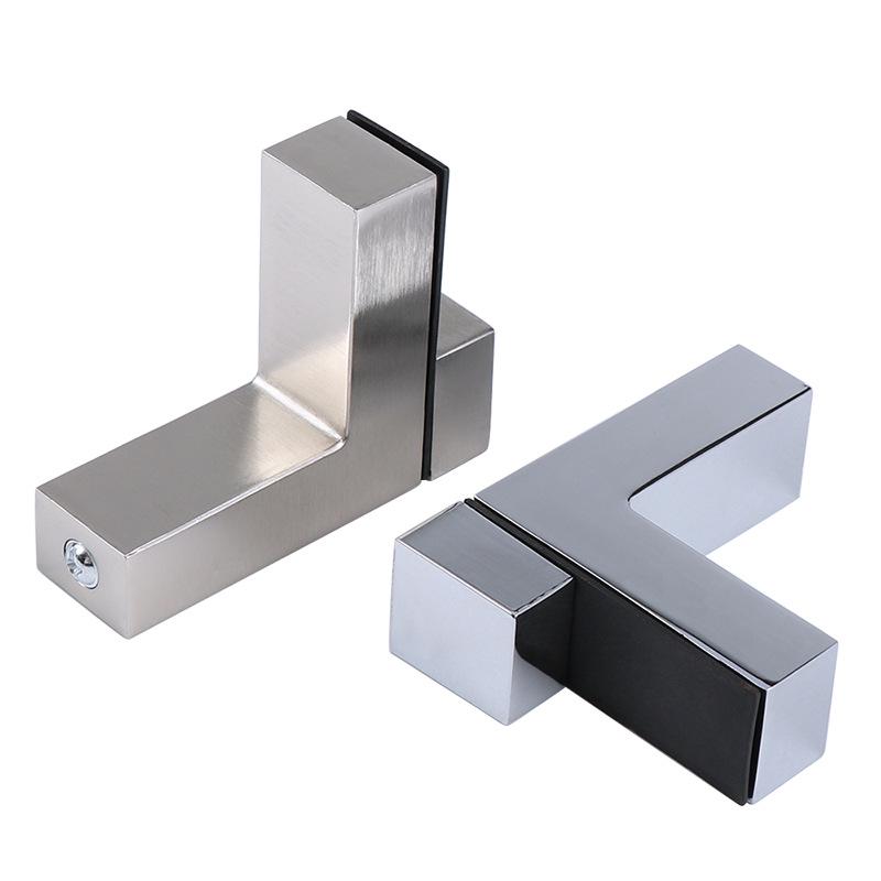 Zinc Alloy F-Shaped Glass Clip: Bathroom/Kitchen Shelf Support Bracket