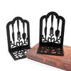 Retro Simple Cutlery Graphics Book Stand - Hollowed-out Bookshelf for Students