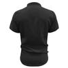 Summer new men's casual versatile shirt solid color slim-fitting short-sleeved top