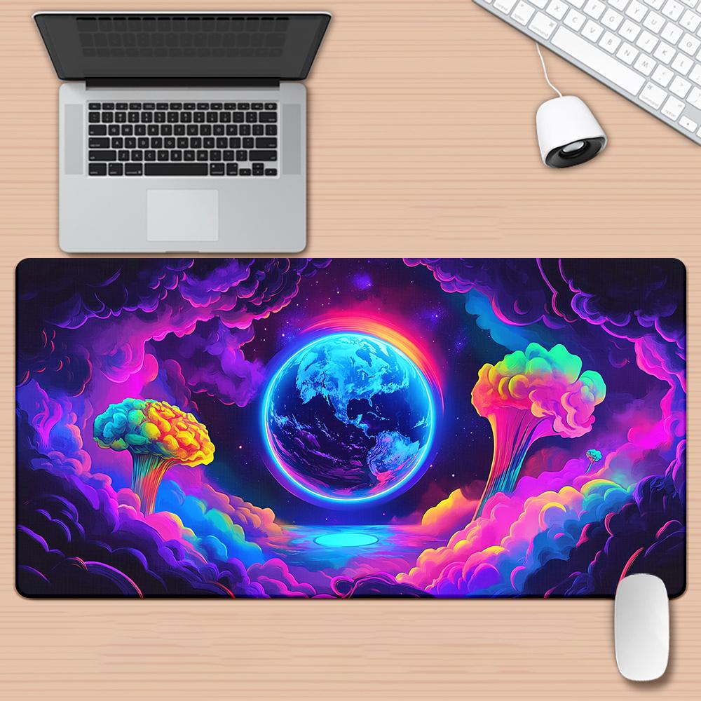 Neon Planet XXL Gaming Mouse Pad HD Printed Multifunctional Desk Mat Keyboard Pad for Gamers