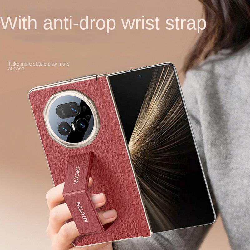Napapi Double-Sided Protective Wrist Strap Case For Honor Magic V5 magic V3 V2 Electroplated Frame Slim Protect Cover