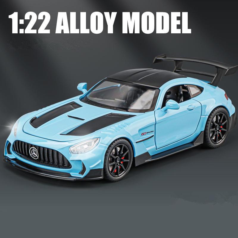 1/24 Benzs-GT GTR Legierungs-Sportwagenmodell Diecast & Spielzeugfahrzeuge Metall-Rennwagenmodell Hohe Simulation Sound und Licht Kindergeschenk