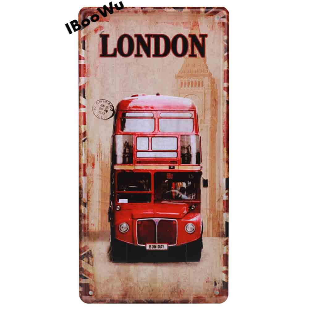 Der Eiffelturm, beliebte Stadtschilder, Vintage-Poster, Retro-Plaketten, London/Paris, Metallblechschilder, Wanddekoration für Bar, Garage, Pub, Café