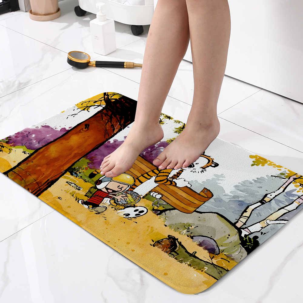 C-Calvin And H-Hobbes Floor Mat Living Room Rug For Bedroom Welcome Mat Outdoor Rug