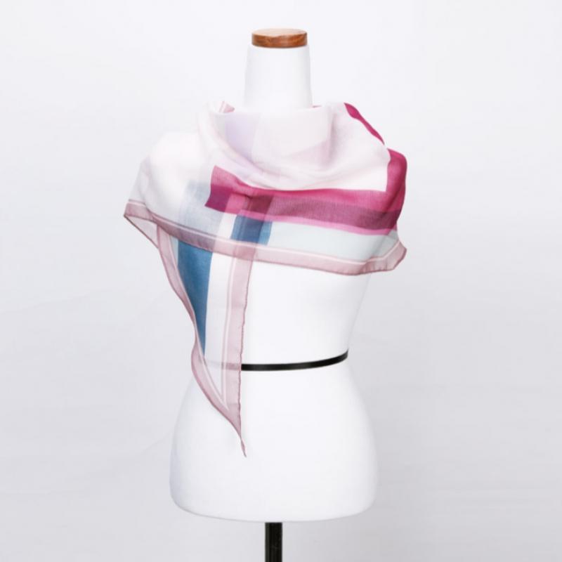 Shop Spring Chiffon Color Block Premium Scarf Pink Drn Wsc 0099
