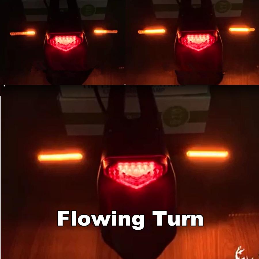 4 Pcs Motorcycle 24LED Flowing Blinker Bendable Turn Signal Light DRL Tail Lamp