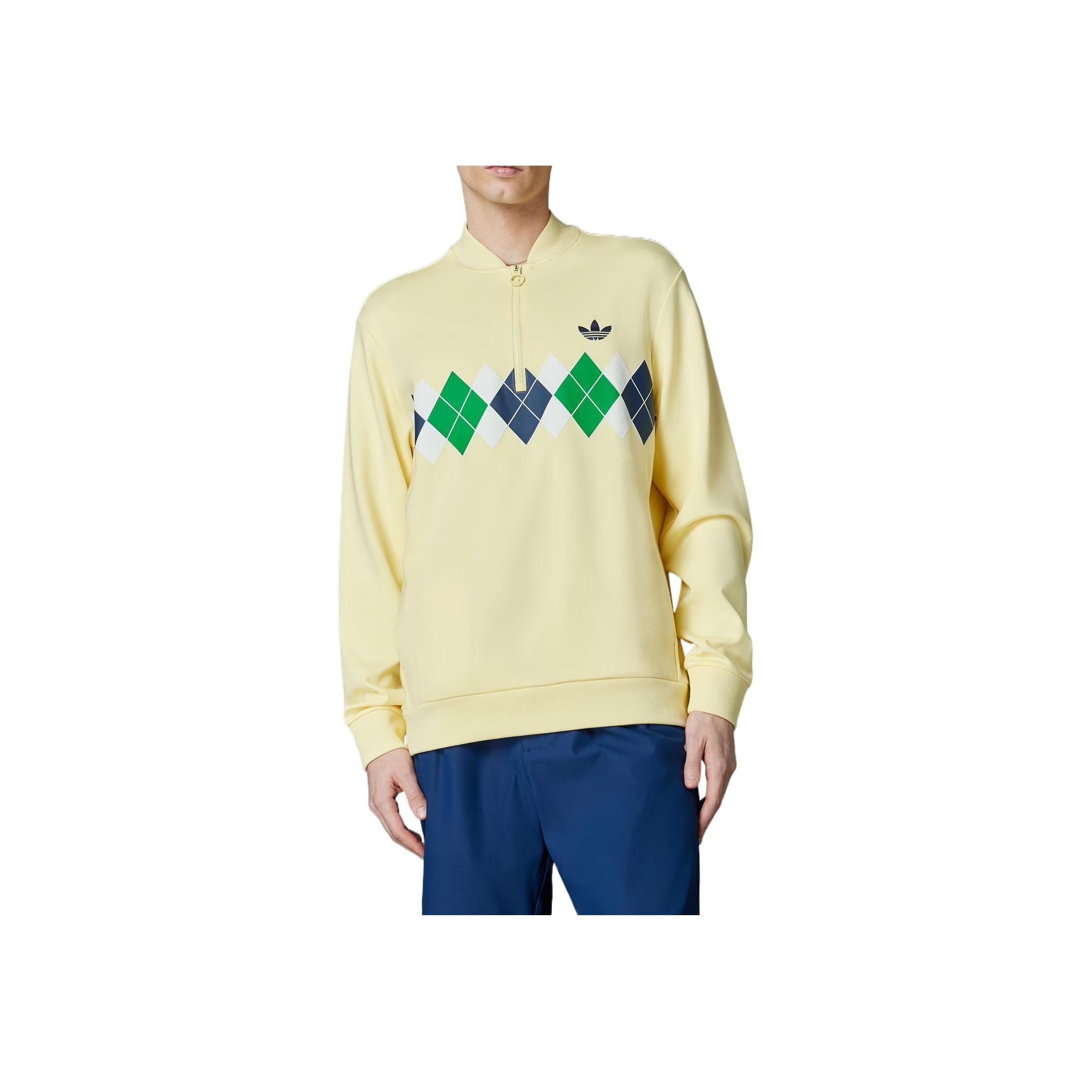 

Adidas Originals Argyle Sports Series Comfortable Fashion Soft Sweatshirt Men Sweatshirt Yellow JE8273 M