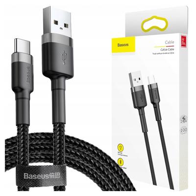 Kabel USB naar USB-C Baseus Cafule 2A 3M (Grijs-Zwart)