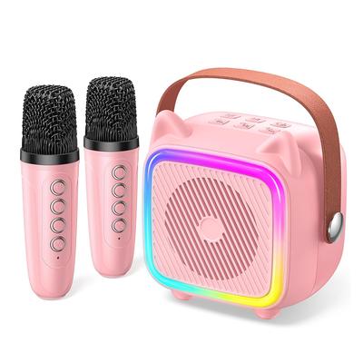 Mini Mașină de Karaoke pentru Copii Boxă Portabilă Bluetooth cu Microfoane Wireless Cadouri Jucărie de Ziua de Naștere pentru Fete Băieți 3-12+ Ani