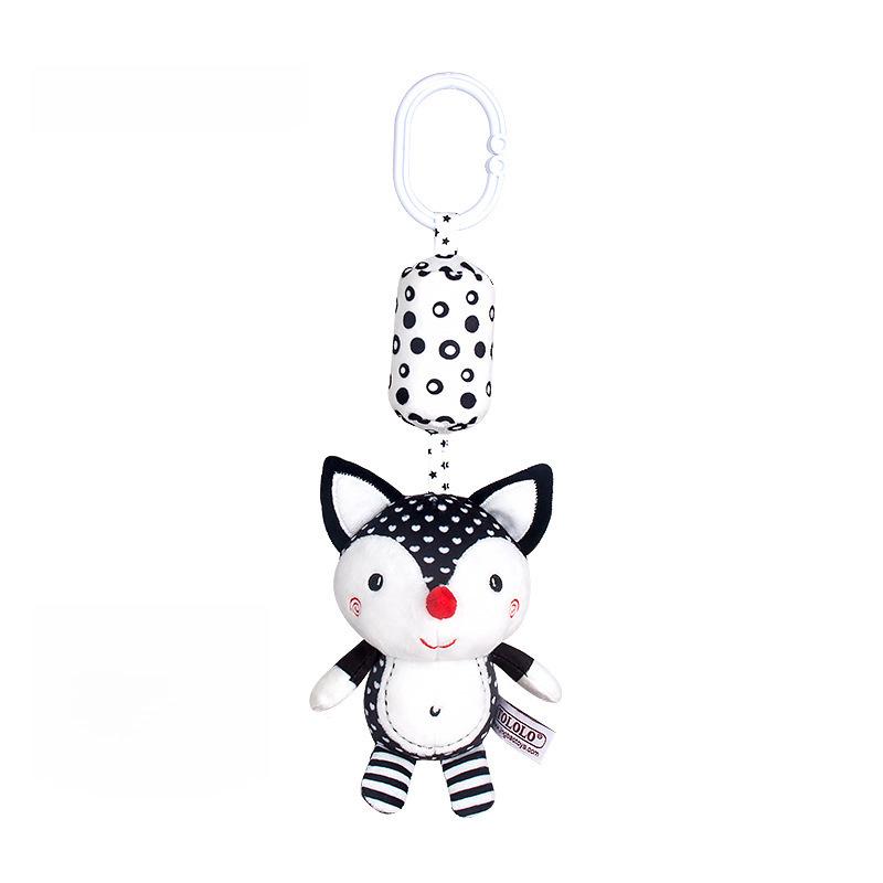 Happymonkey Black & White Crib Mobile Wind Chime Baby Toy - Early Education Rattle for Ages 0-3, Car and Bed Hanging Accessory