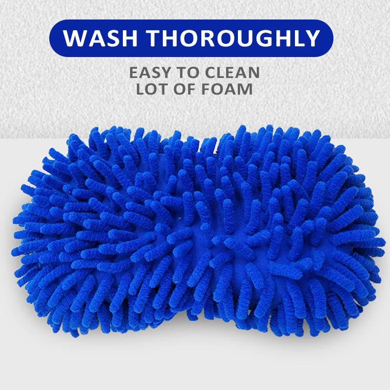 Car Premium Washing Gloves Waterproof Microfiber Chenille Gloves    Detailing Sponge Brush Auto Care Double-faced Glove