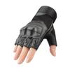 Knuckles Leather Fingerless Half Finger Mittens Motorcycle Gloves Fingerless Gloves Men'S Gloves