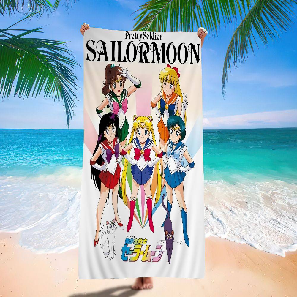Lovely S-Sailor M-Moon Microfiber Beach Towel Absorbent Quick Dry Soft Yoga Swimming Resort Mountain Climbing Towel