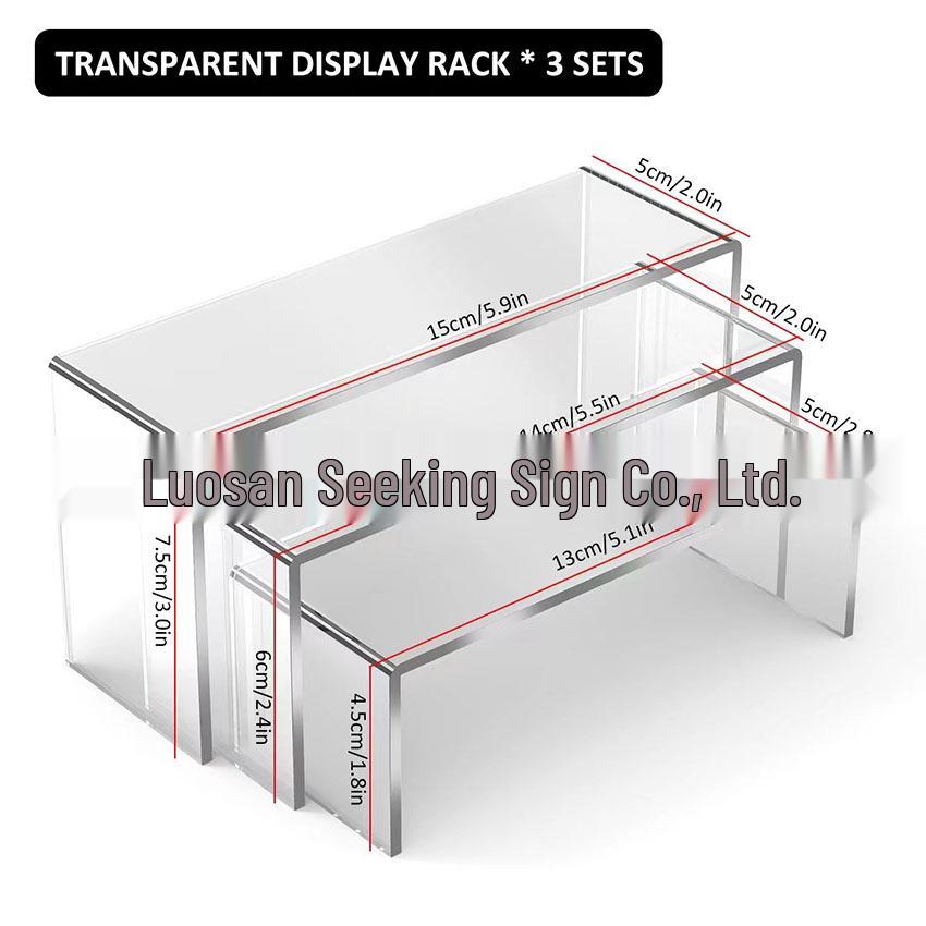 Acrylic U-Shaped Display Stand for Cosmetics, Figurines, Desserts, and Shoes