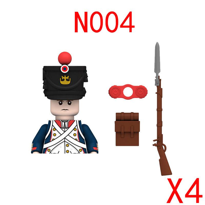 Napoleonic War Military Building Blocks Mini Bricks Figures Gifts Weapons Funs Equipments Russian France UK Italy Solider Toys