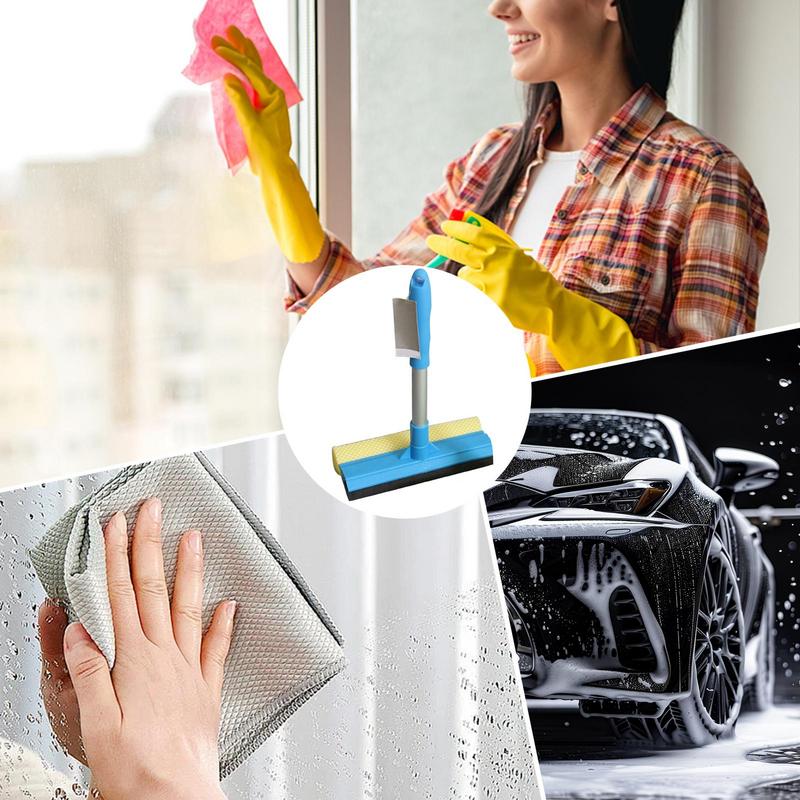 Glass Wiper for Window Auto Window Cleaning Scraper Squeegee Detachable Design Handheld Squeegee for Window Shower Door Wall