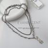 "European & American Double-Layer Love Necklace: Hip-Hop Inspired Long Sweater Chain for Women"