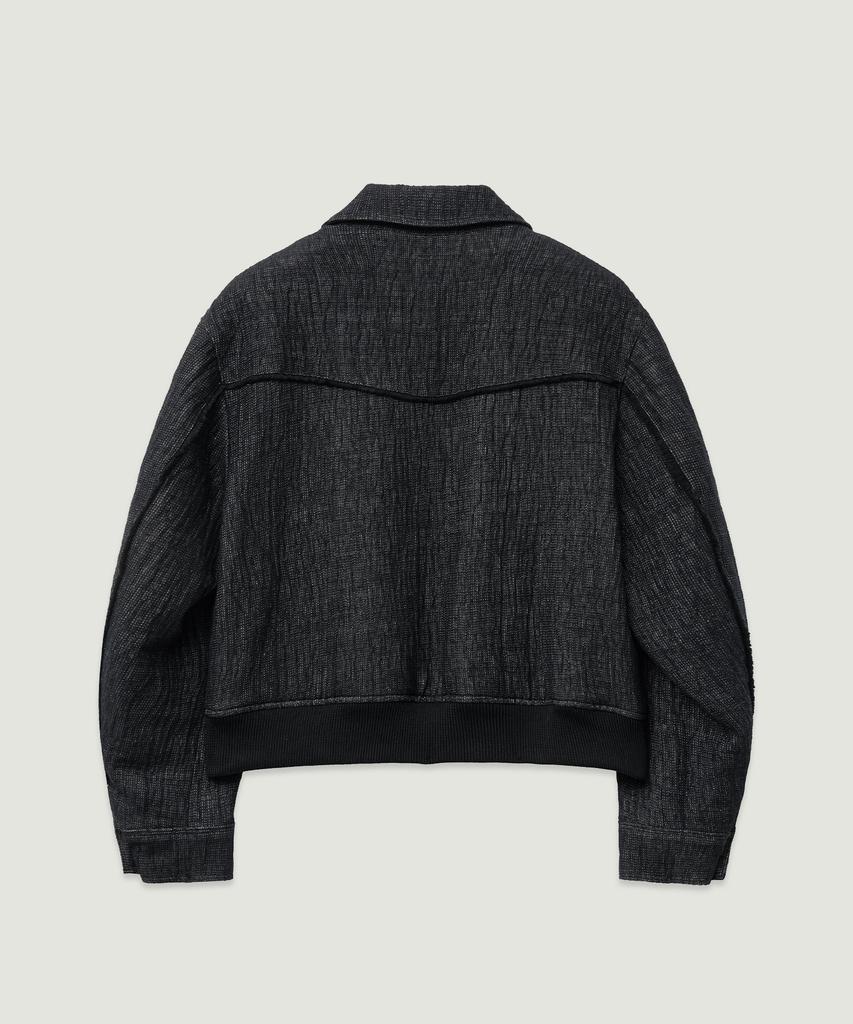 Lmood Twist Cotton Blouson Jacket Black