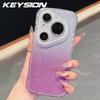 KEYSION Gradient Glitter Jewelled Phone Case for Huawei Pura 70 80 Pro 80 70 Ultra Wavy Border Lens Protector Shockproof Cover