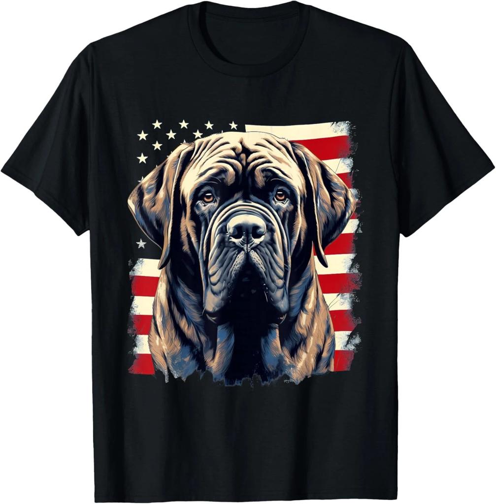 4th of July US Flag English Mastiff Dog Gift Unisex T-Shirt