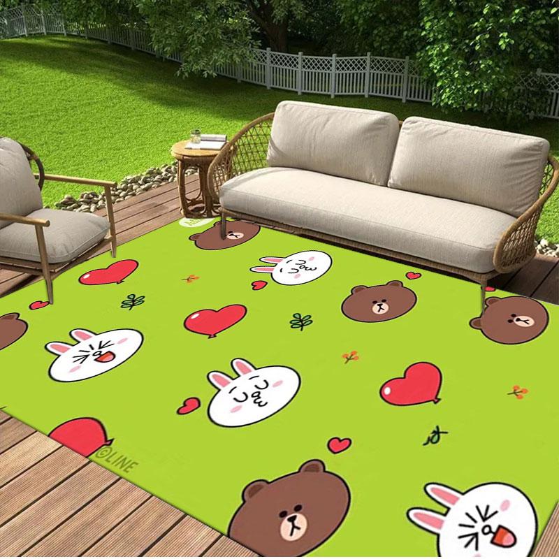 

Cartoon animal style Line Friends anime print rug mat, home decor bedroom bedside rug door mat bathroom mat. 60x90cm