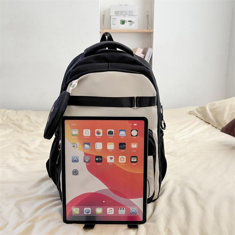 Cartoon Student Schoolbag Color Contrast Large Capacity Backpack with Coin Purse