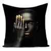 Fashion African Girl Lady Oil Painting Black Women Home Art Decoration Sofa Throw Pillow Case Polyester Cushion Cover