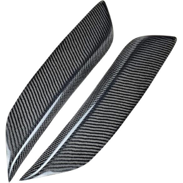 runmade Carbon Fiber Black Headlight Eyelids Covers New Pair Compatible with Nissan 2003-2008 350Z Fairlady Z Z33