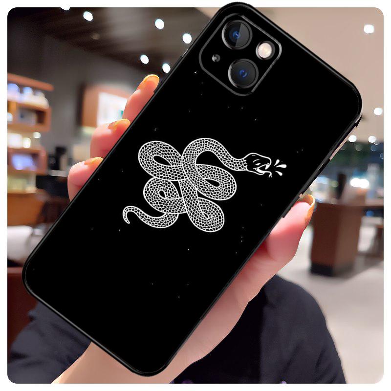 Snake Illustration Art Case For iPhone 17 Pro Max 15 14 13 11 12 16 Pro Max mini 15 16 Plus 16e 17 Air Phone Cover