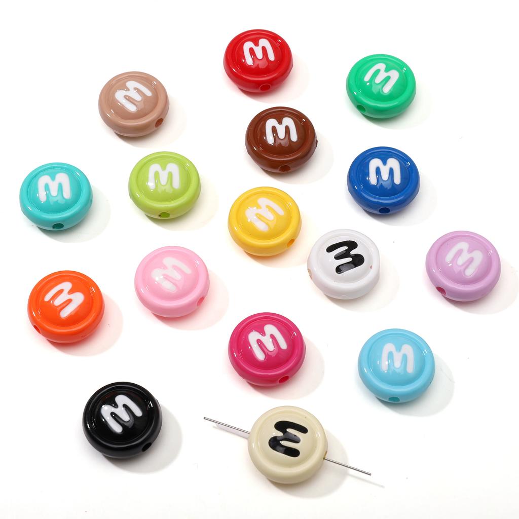 Double Sided Biscuit Charms Enamel M Drip Design for DIY Jewelry 2 or 10 Pcs