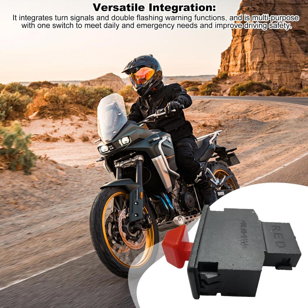Motorcycle Hazard Flash Button, Warning Light Button | Double Flash Hazard Light Turn Button,