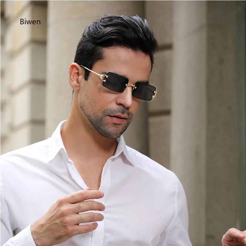 Square Rimless Sunglasses Women Europe And The United States Fashion Modern Glasses With Street Shot Fashionable Sunglasses