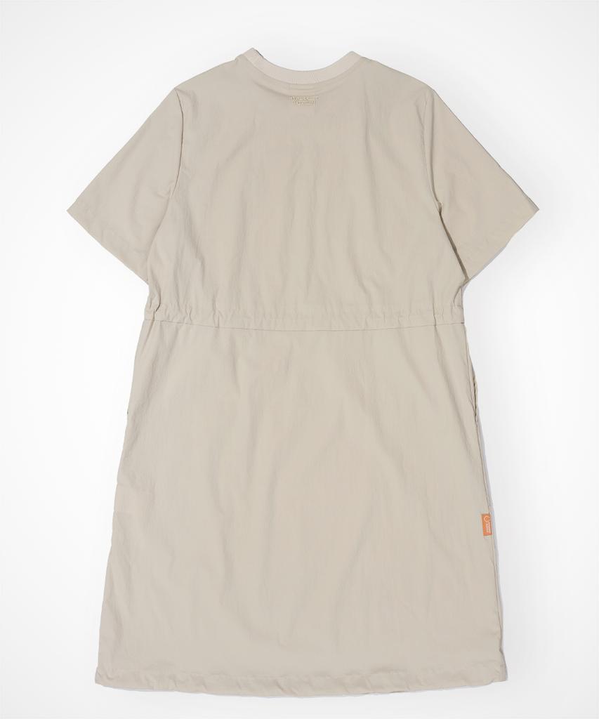 HYPERREET Hylon Coolactive Lightweight Woven Short Sleeve Dress [Light Beige] He2Op583