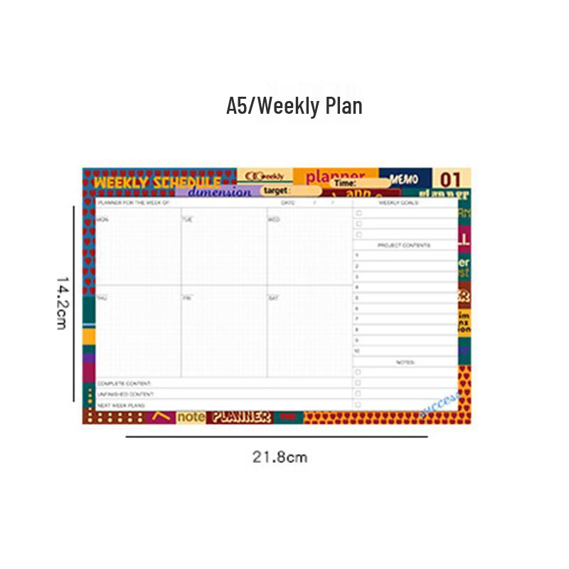 Simple Ins Weekly/Monthly Planner: Non-Adhesive Tear-Off Sticky Notes for Time Management & Self-Discipline