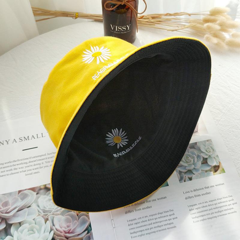 Bucket hat women's summer face small hat fashionable versatile double-sided sun hat