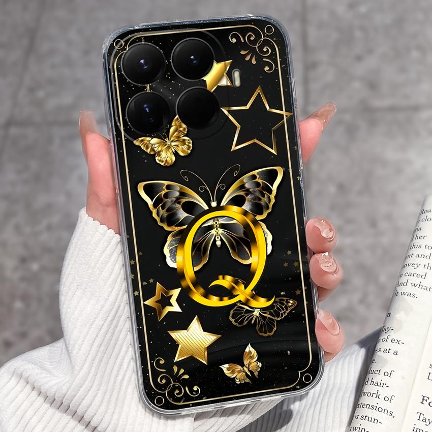 Für Xiaomi 15T 14T 12T 15 14 13 12 Pro 12X 12S 5G Wunderschöne Schmetterlingsbuchstaben Handyhüllen Transparentes Silikon Rutschfeste Rückseitenabdeckungen Für Xiaomi Hülle