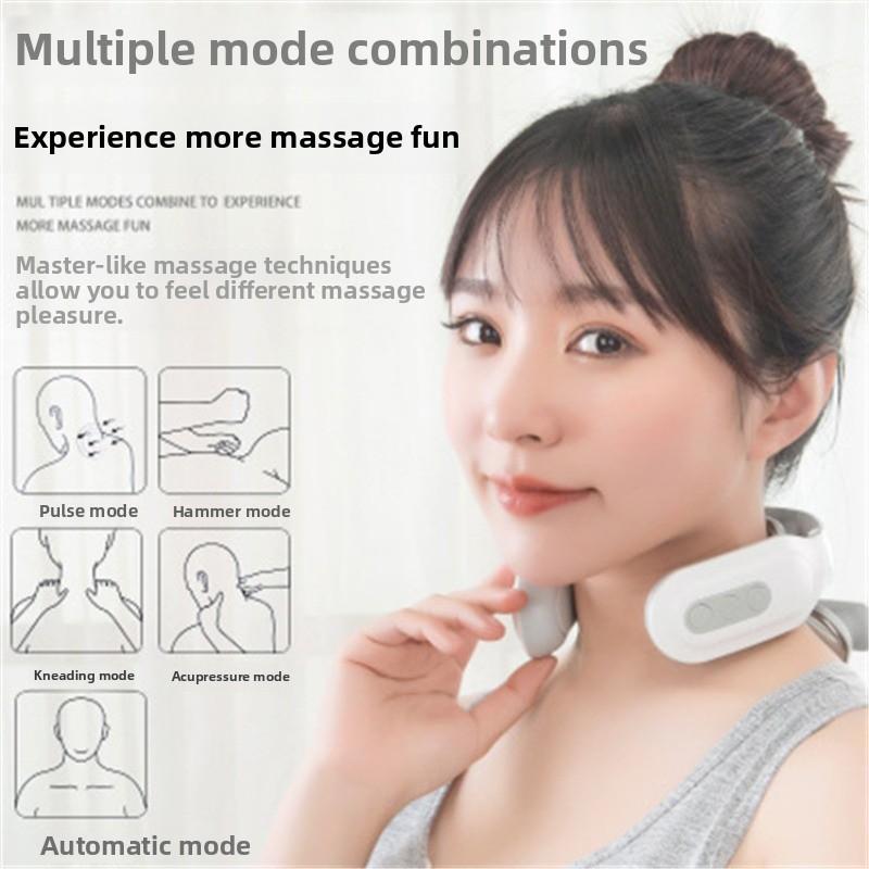 Smart Cervical Massager with Multi-Mode EMS Heat Therapy-Rechargeable Neck Pain Relief Device, 3D Shiatsu for Muscle Relaxation
