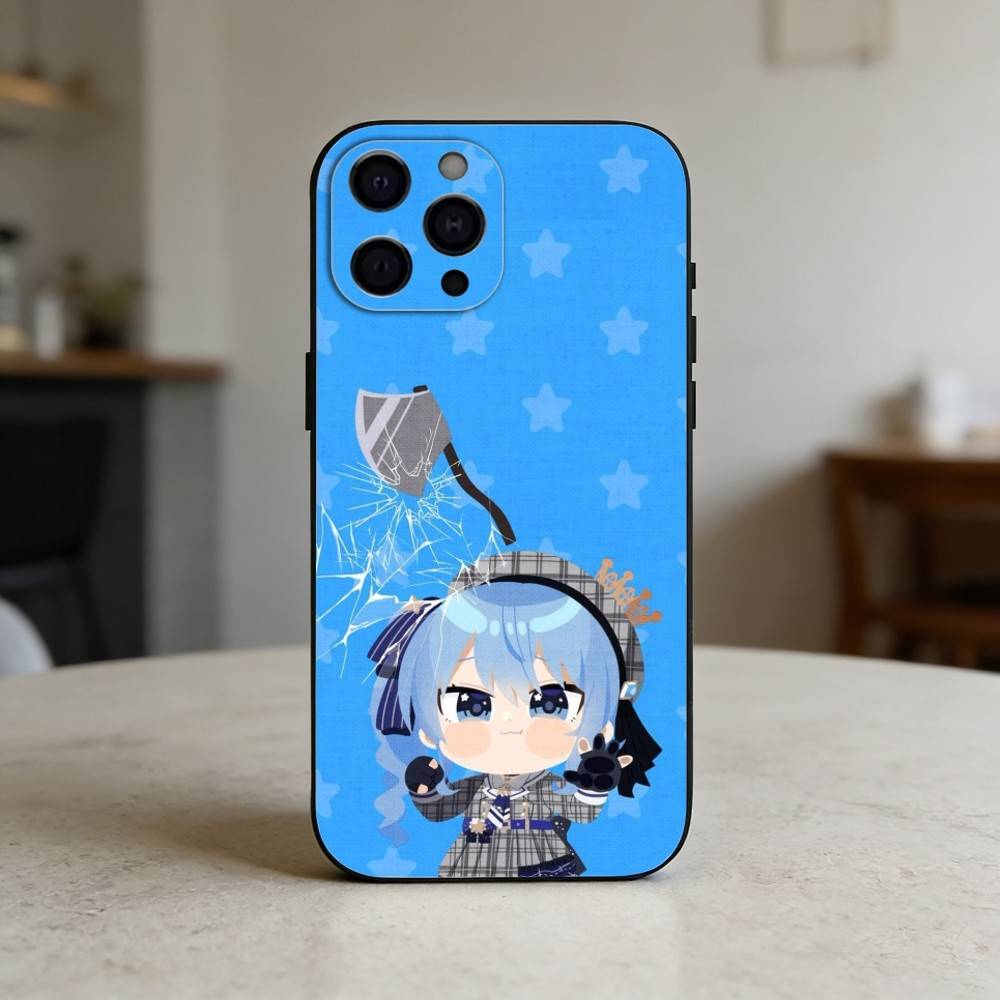 H-Hoshimachi Suisei Phone Case For iPhone 17,16,15,14,13,12,11 Plus,Pro,Max,Mini Silicone Black Soft Cover