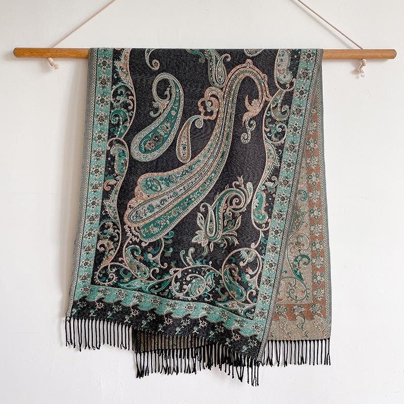 Fashion Thick Soft Cashmere Luxury Brand Jacquard Scarf Women Winter Poncho For Lady Casual Neckerchief Bandana Shawl Headband