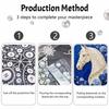 DIY Pearl Embroidery Diamond Painting Kit White Horse Floral Sparkling Beads Art Craft Handmade Decoration Gift for Home