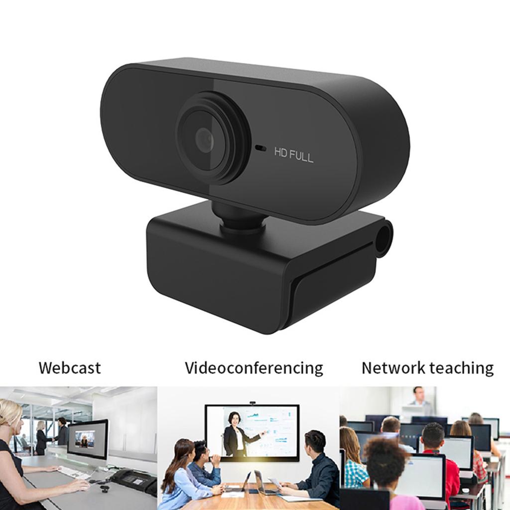 1080P Computer Camera with Microphone Desktop USB Webcam   Drive for Video Call(Black )