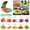 Vegetable Chopper Slicer 14-in-1 with Spice Chopper Set 7 Blades Veggie Dicer Onion Fruit Cutter