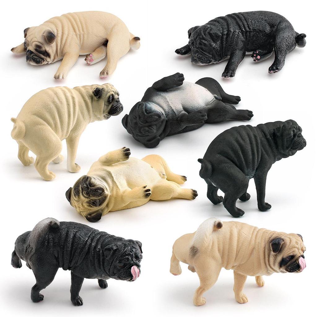 Pug Dog Model Toy for Children's Cognitive Play and Decoration