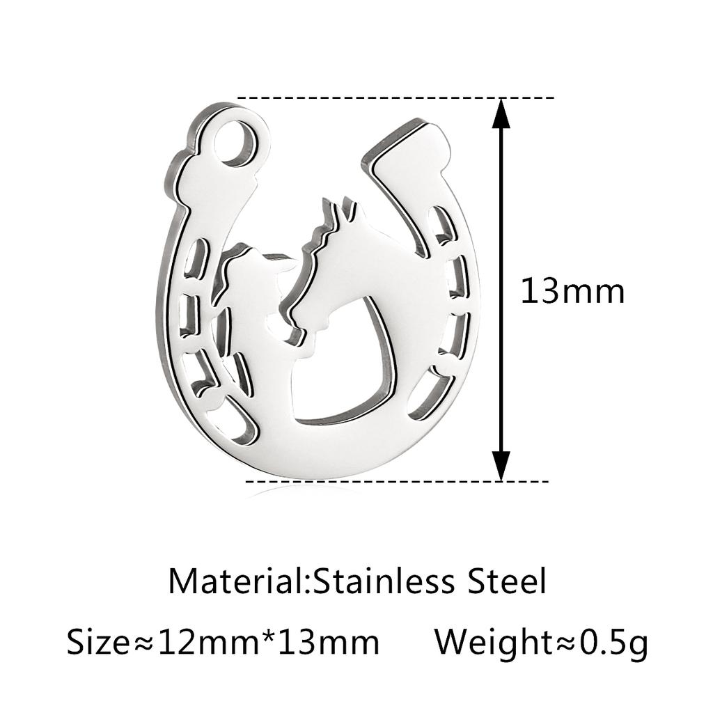 5Pcs Horse/Hat/Horseshoe/Cactus/Boot Charms Stainless Steel Western Cowboy Pendants DIY Bracelet Necklace Crafts Jewelry Making