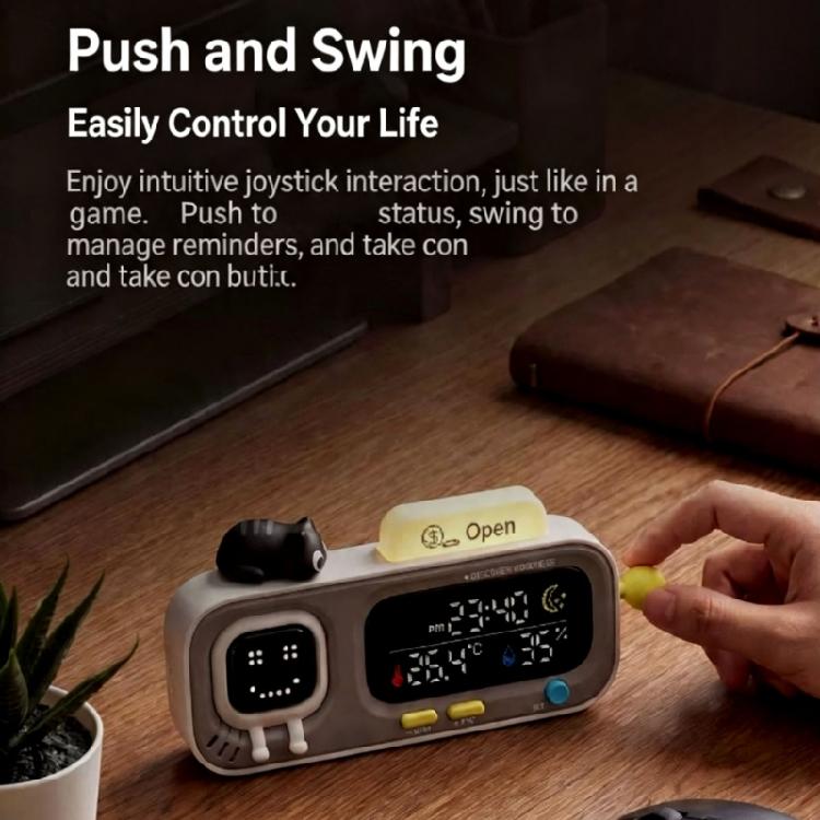 Indoor Thermometers Hygrometer Clock Rechargeable Time Temperature Moisture Screen for Bedroom Bedside Table Monitoring
