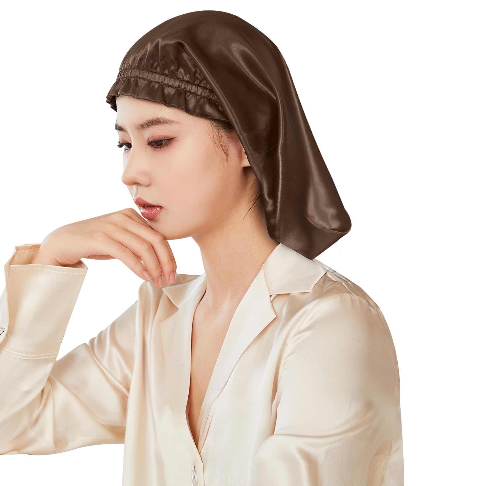 

Шелковая ночная шапочка Шелковая шапочка Цилиндрический дизайн Не скатывается до утра Шелковая шелковая ночная шапочка для длинных волос Шапочка для волос Предотвращает секущиеся кончики и спутанность волос Для