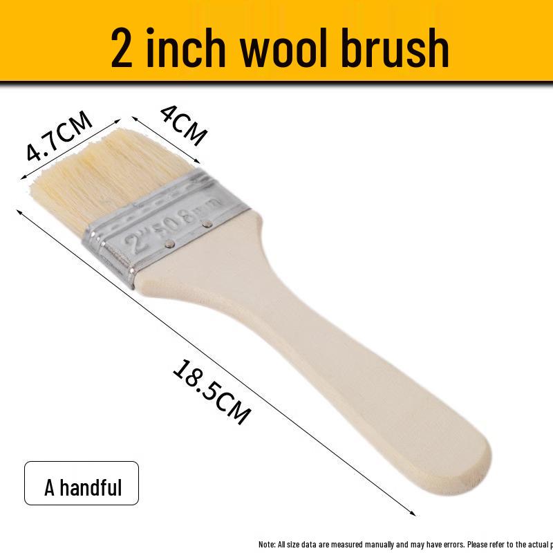 Soft Bristle Wool Brush - Non-Shedding Brush for Paint, Coating, Barbecue & Baking
