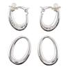 CHANEL Double hoop Earring Silver925 27.2g Women Used