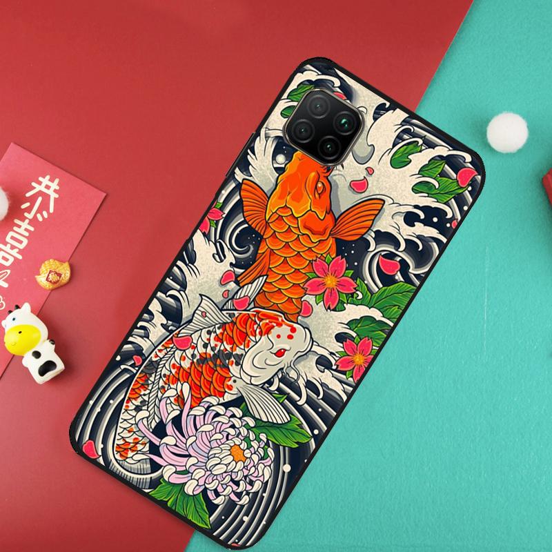 Ying Yang Koi Fish For Huawei Nova 7i 8i 3i 11i Nova 10 9 SE 5T Y60 Y70 Y90 Y61 Y91 P20 P40 Lite P30 Pro Case