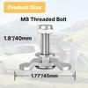 8Pcs L Track Double Stud Lug Tie Down M8 x 40mm with Nylon-ert Lock Nut and Thumb Nut,4500 Lbs Max Load, Heavy-Duty L Track Accessories for Truck Bed
